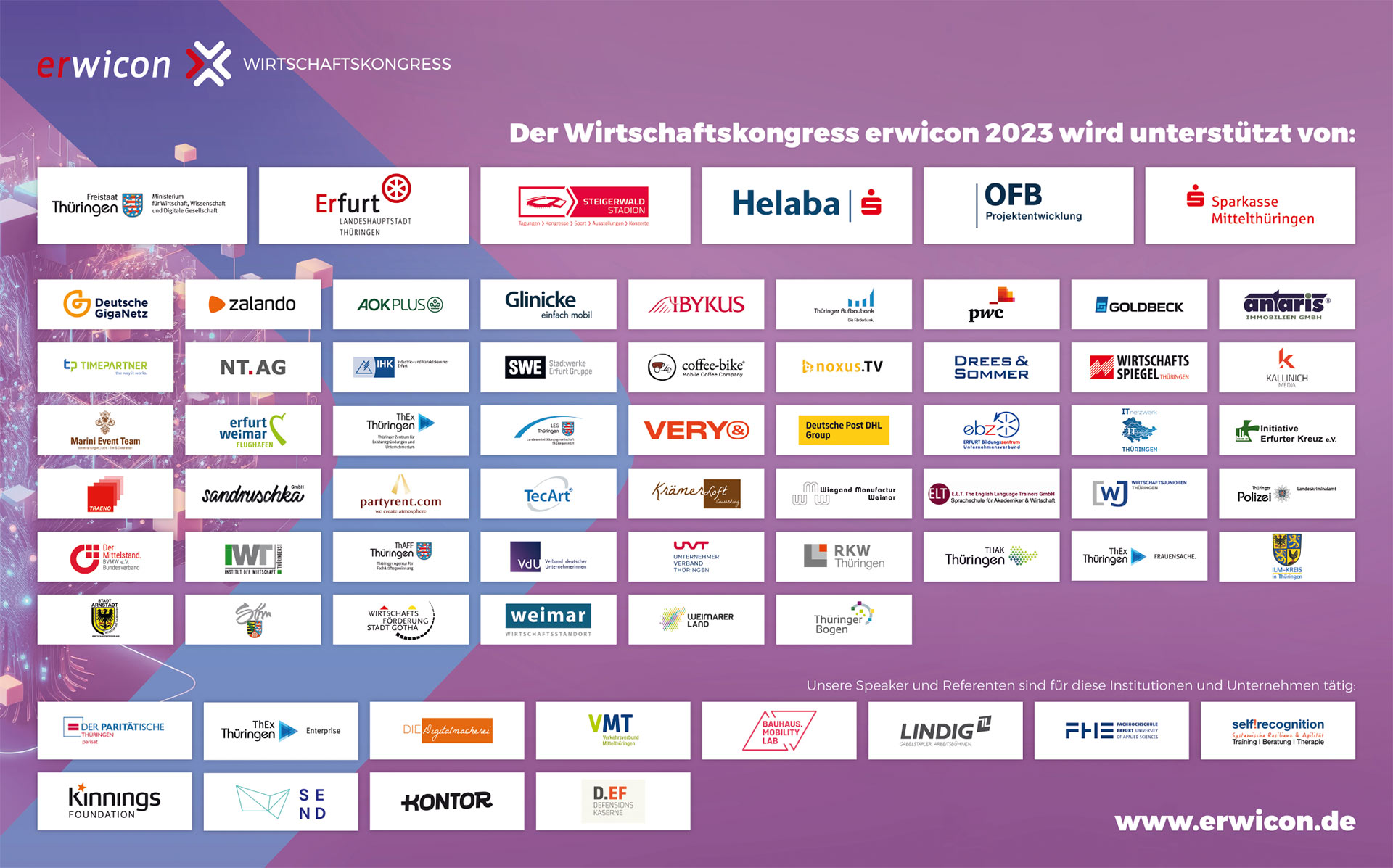 Logowand mit Logos von Sponsoren und Ausstellern